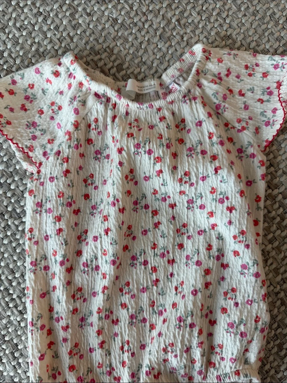 ZARA 6-9m baby girl floral onesie